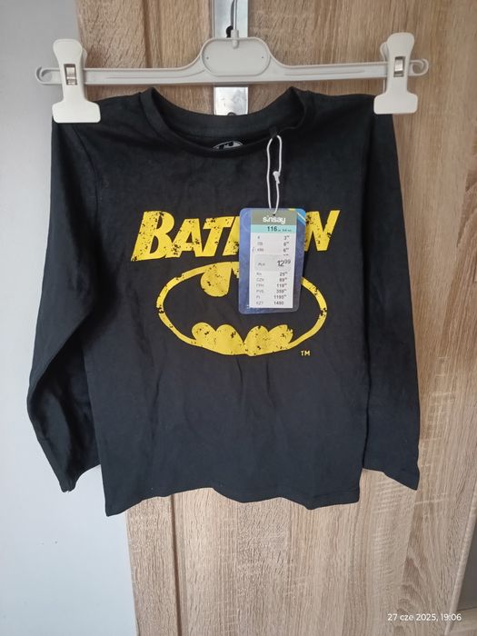 Nowa Koszulka z długim rękawem dla chłopca bluzka Batman rozmiar 116