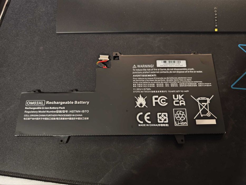 Bateria portátil com pouca autonomia OM03XL - HSTNN-IB7O