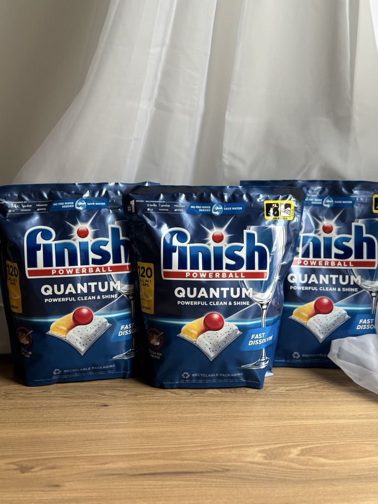 Оригінал!Капсули до посудомийної машини Finish Quantum LEMON, 120 штук
