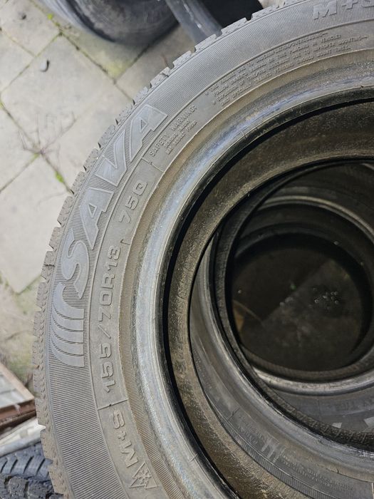 2 sztuki używanych opon zimowych Sava  155/70R13