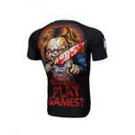 PIT BULL rashguard rash short sleeve WANNA PLAY GAMES CHUCKY