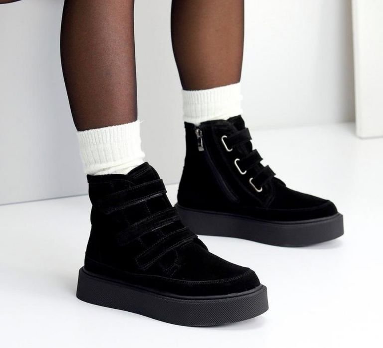 Акція Жіночі черевики зимові замшеві