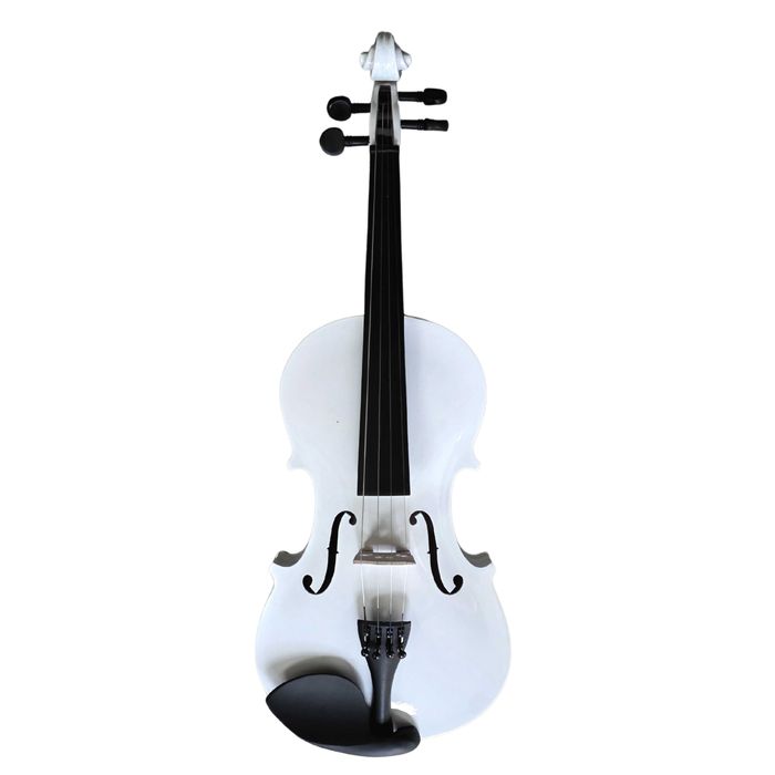 Skrzypce rozmiar 4/4 białe + futerał + smyczek + kalafonia