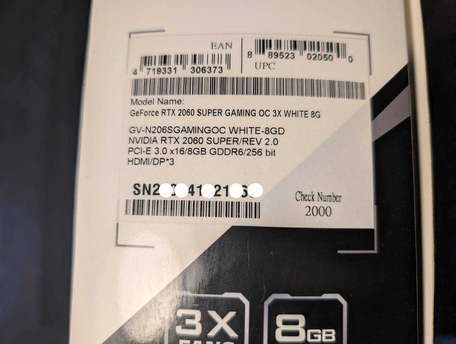 Видеокарта GIGABYTE GeForce RTX 2060 SUPER gaming OC 3X WHITE 8G