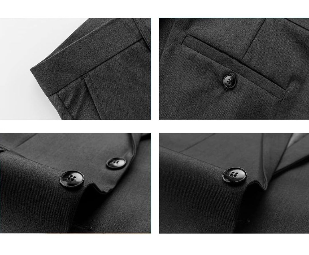 KUDORO Garnitur męski Slim Fit 2-częściowe Dwa guziki na wesele Bizn