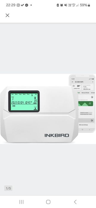 Komputer do nawadniania Inkbird IIC-800-WIFI, 8-strefowy, 10x15x20 cm