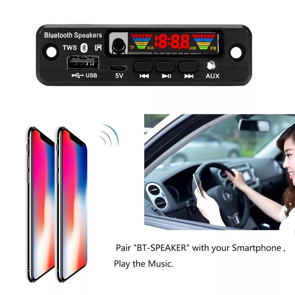 Bluetooth 5,0 гарнитура декодер для APE/MP3 FM радио TF USB 3,5 мм AUX
