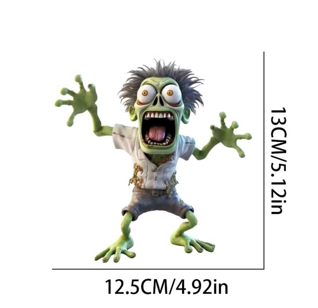 Naklejka ZOMBI 3D -strach,12,5x13cm, dekoracja, motor,skuter,hulajnoga