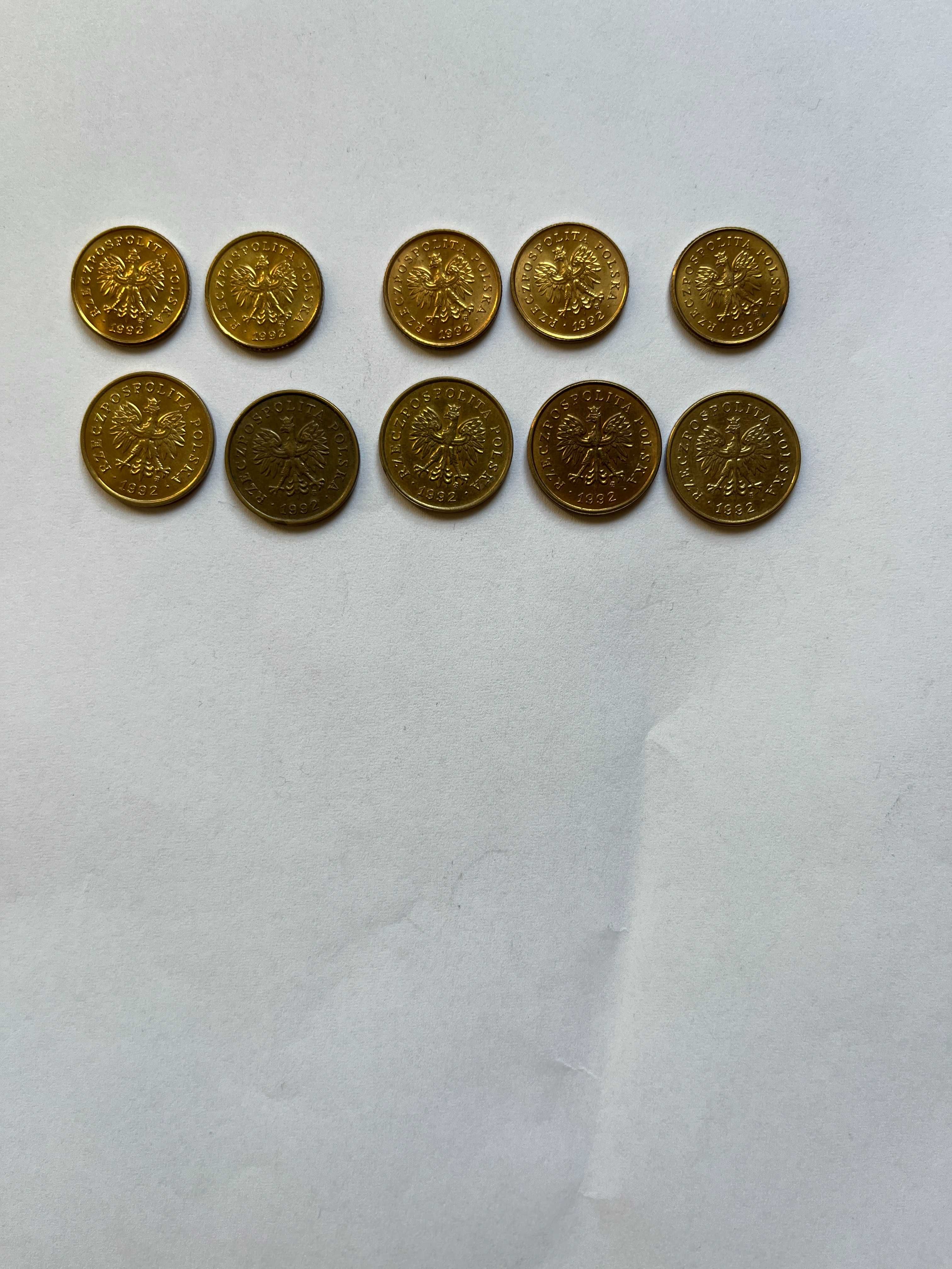 5 monet 1 grosz z 1992 r. i 5 monet 2 grosze z 1992r.