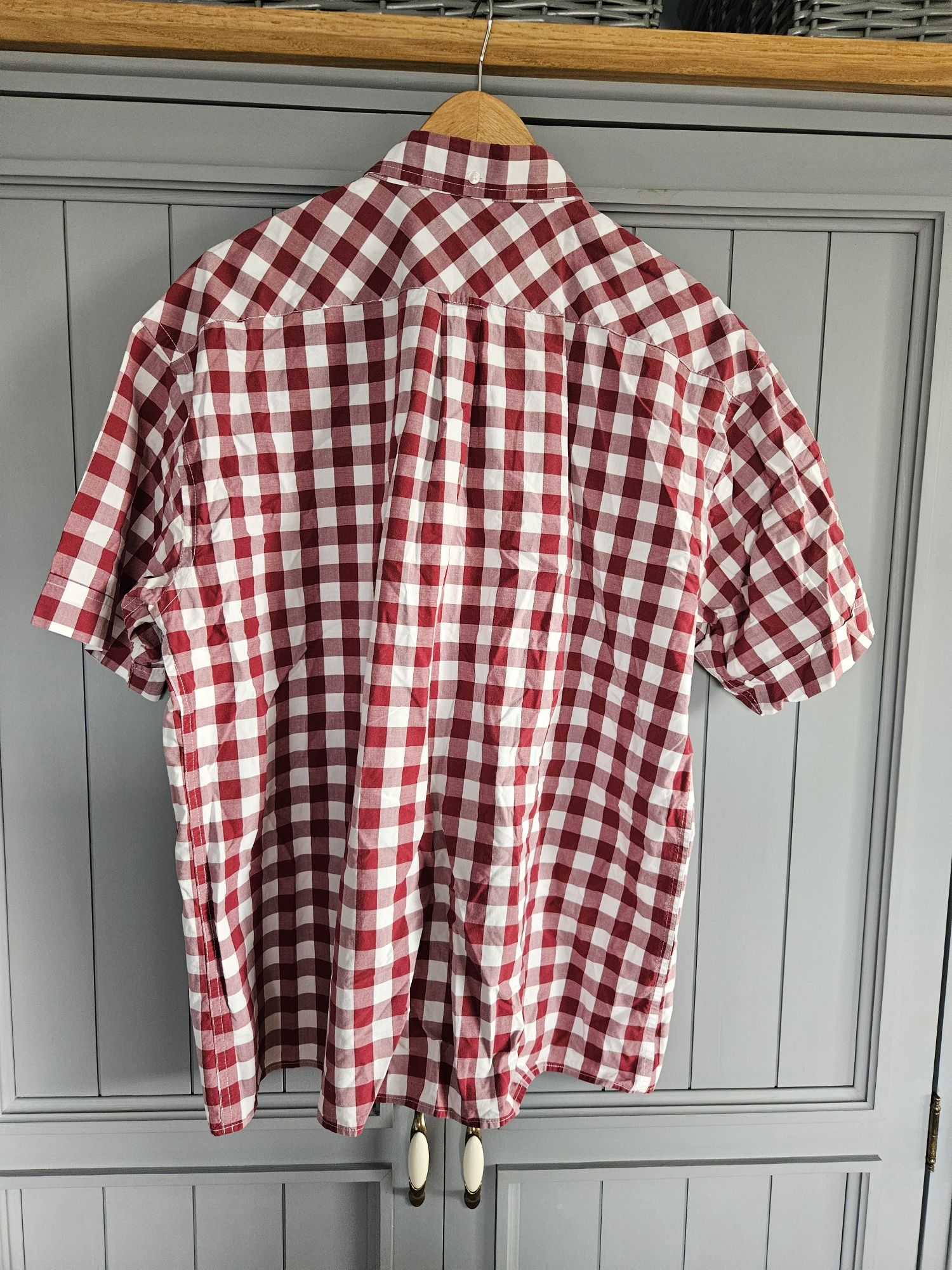 Koszula z krótkim rękawem  Ben Sherman xxl bordowa w kratę lato