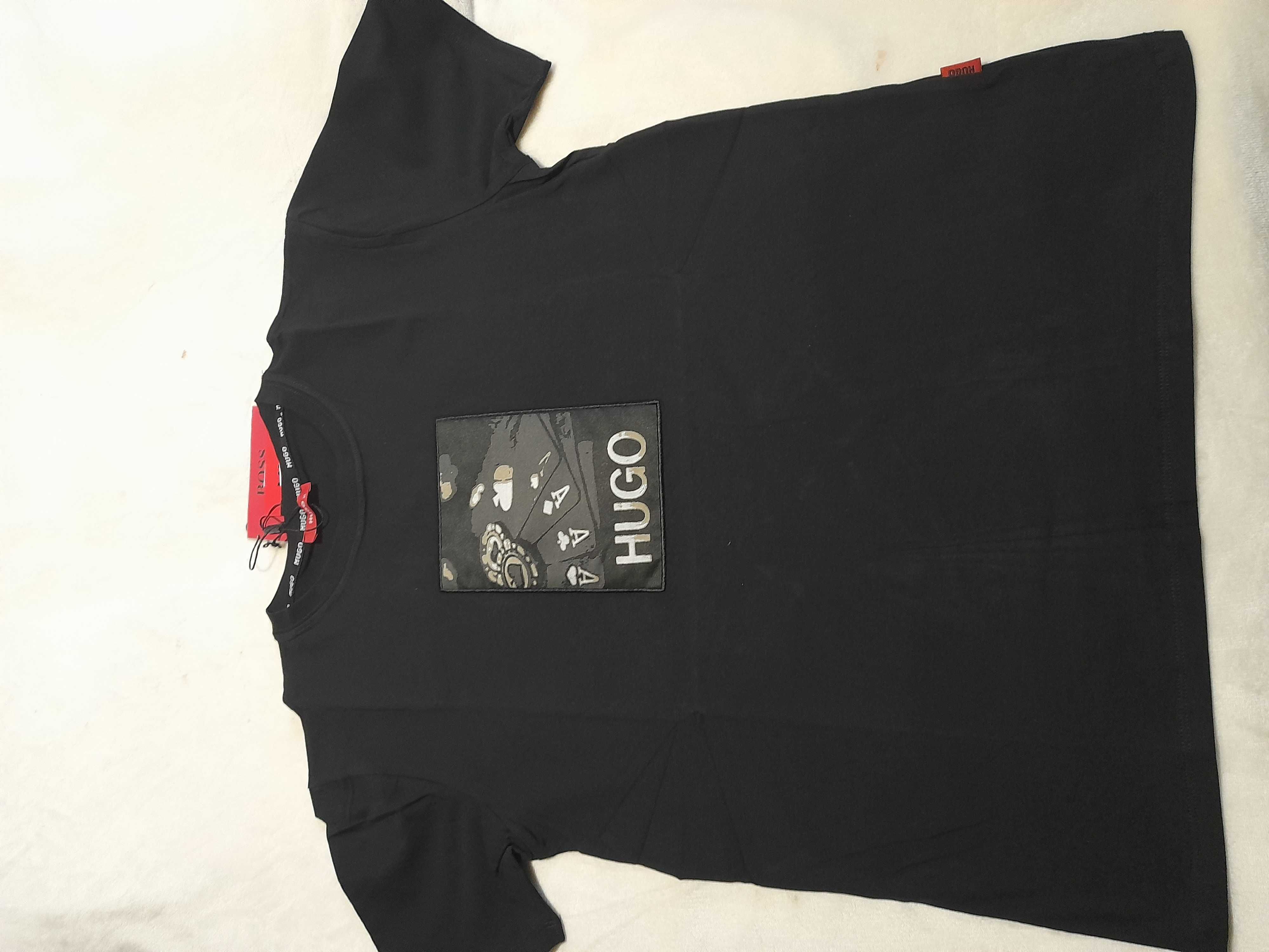 Hugo tshirt meski rozm. L/XL kolor czarny bawełna nowy