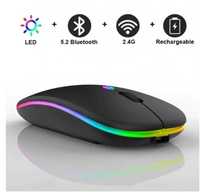 Миша бездротова безшумна акумуляторна RGB Bluetooth ергономічна