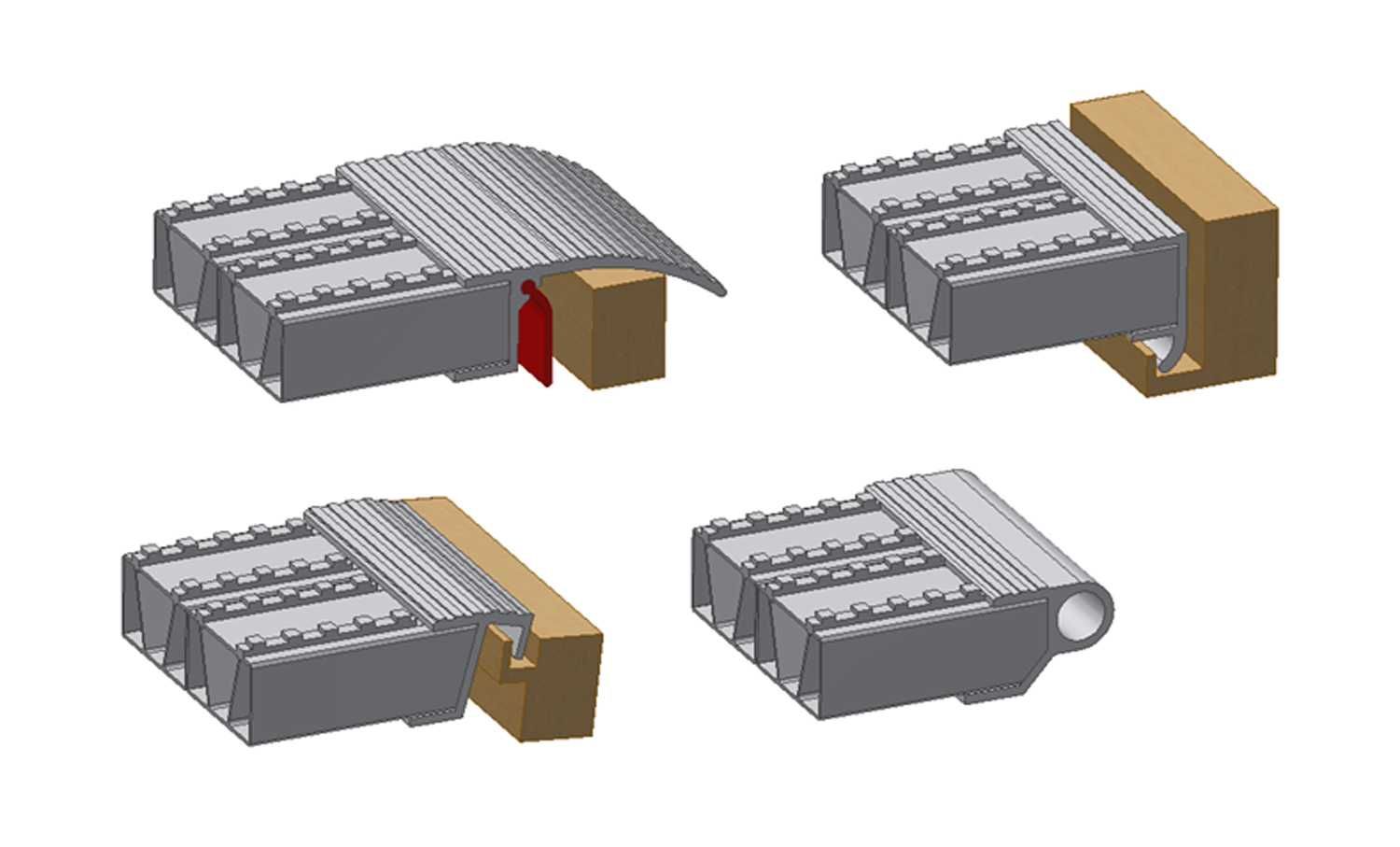 Najazdy aluminiowe PROFESSIONAL 2800x450x90mm mocowanie dolne 9,5 tony