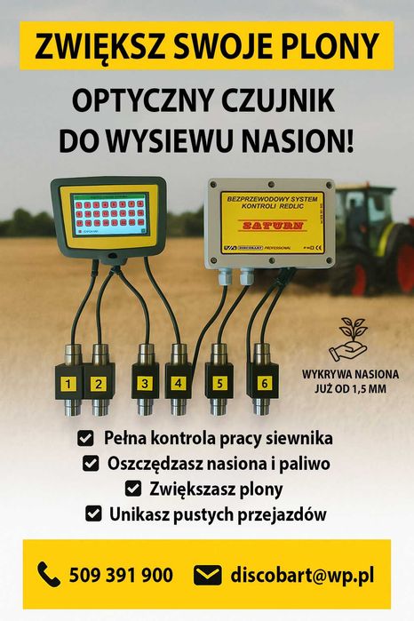 Optyczne czujniki przepływu  nasion