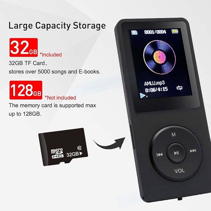 MP3/MP4 плеєр з кольоровим екраном і картою пам’яті 32GB