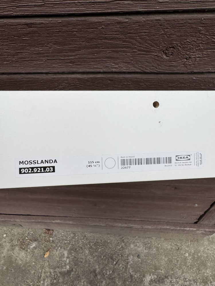 2 x Mosslanda półka na zdjęcia Ikea biała 115 cm