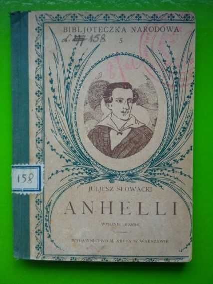 książka z 1922 antyk - "Anhelli" Juliusz Słowacki