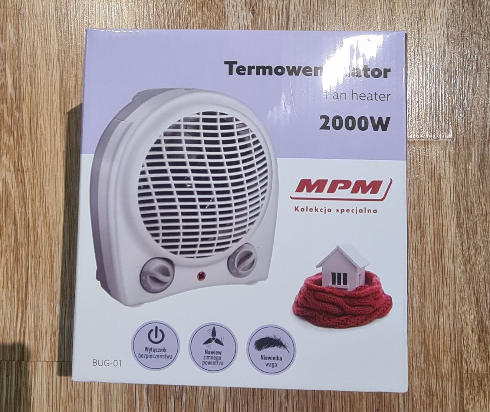 Termowentylator, ogrzewacz elektryczny MPM NOWY 2000W