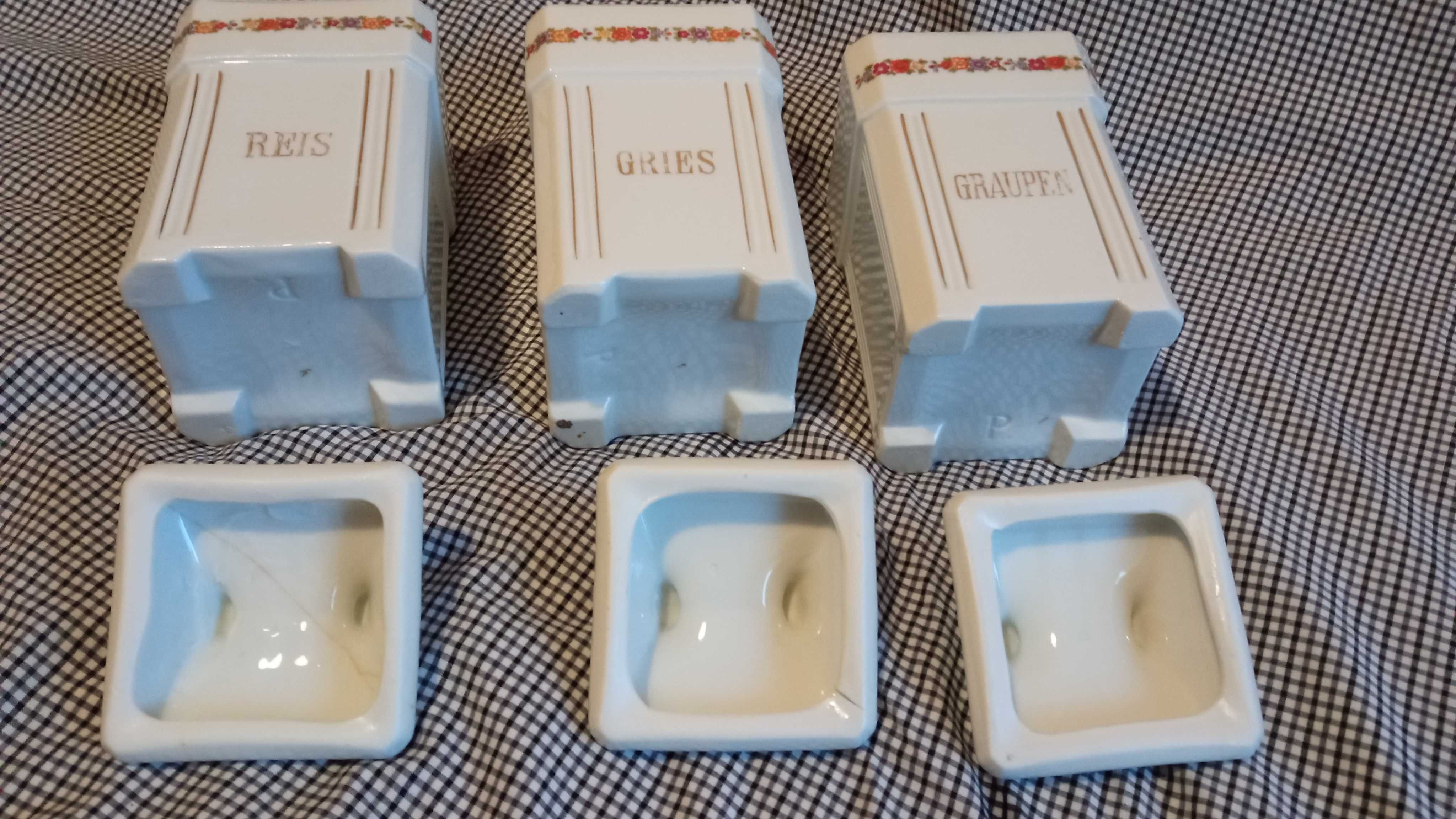Porcelanowe pojemniki z pokrywką - kuchenne