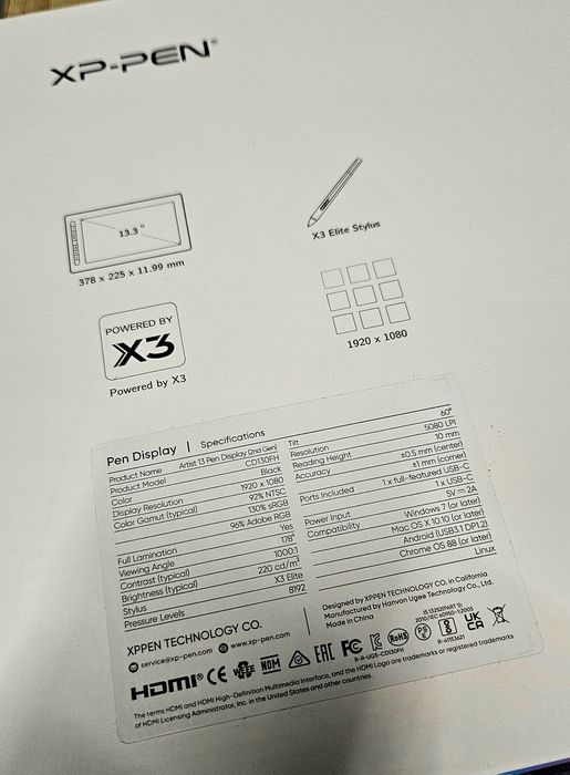 Tablet graficzny XP-Pen Artist 13 2nd 13'' rysik X3 jak nowy