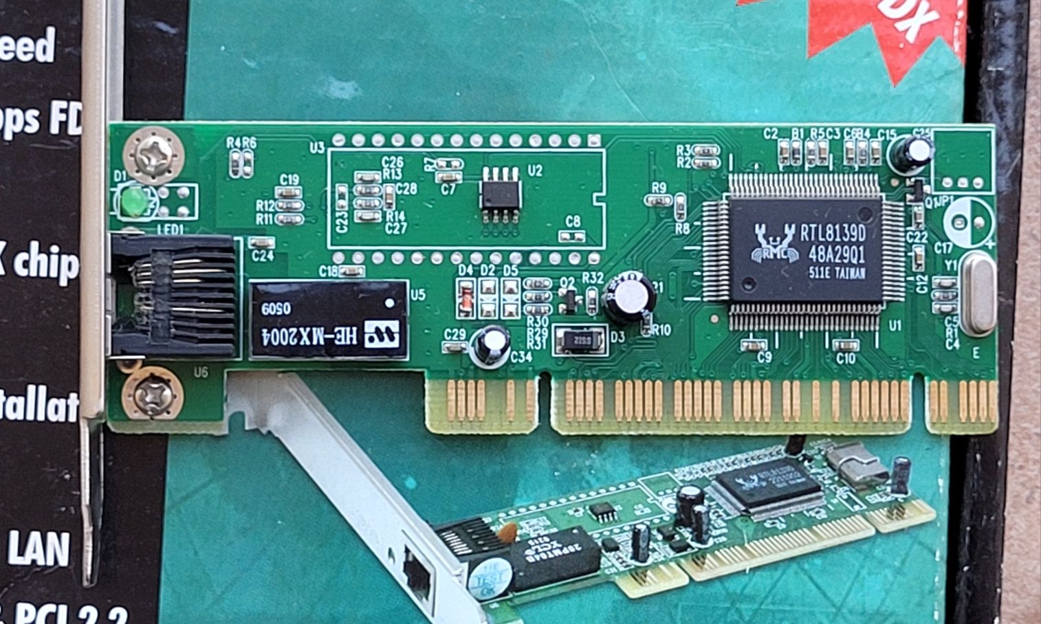 Kolekcja 7 kart sieciowych PCI, PCMCIA lata 90/2k