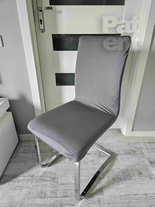 Pokrowce na krzesła uniwersalne elastyczne 4 sztuki szare komplet