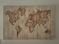Quadro/tela grande 120X80 novo tons madeira e dourado