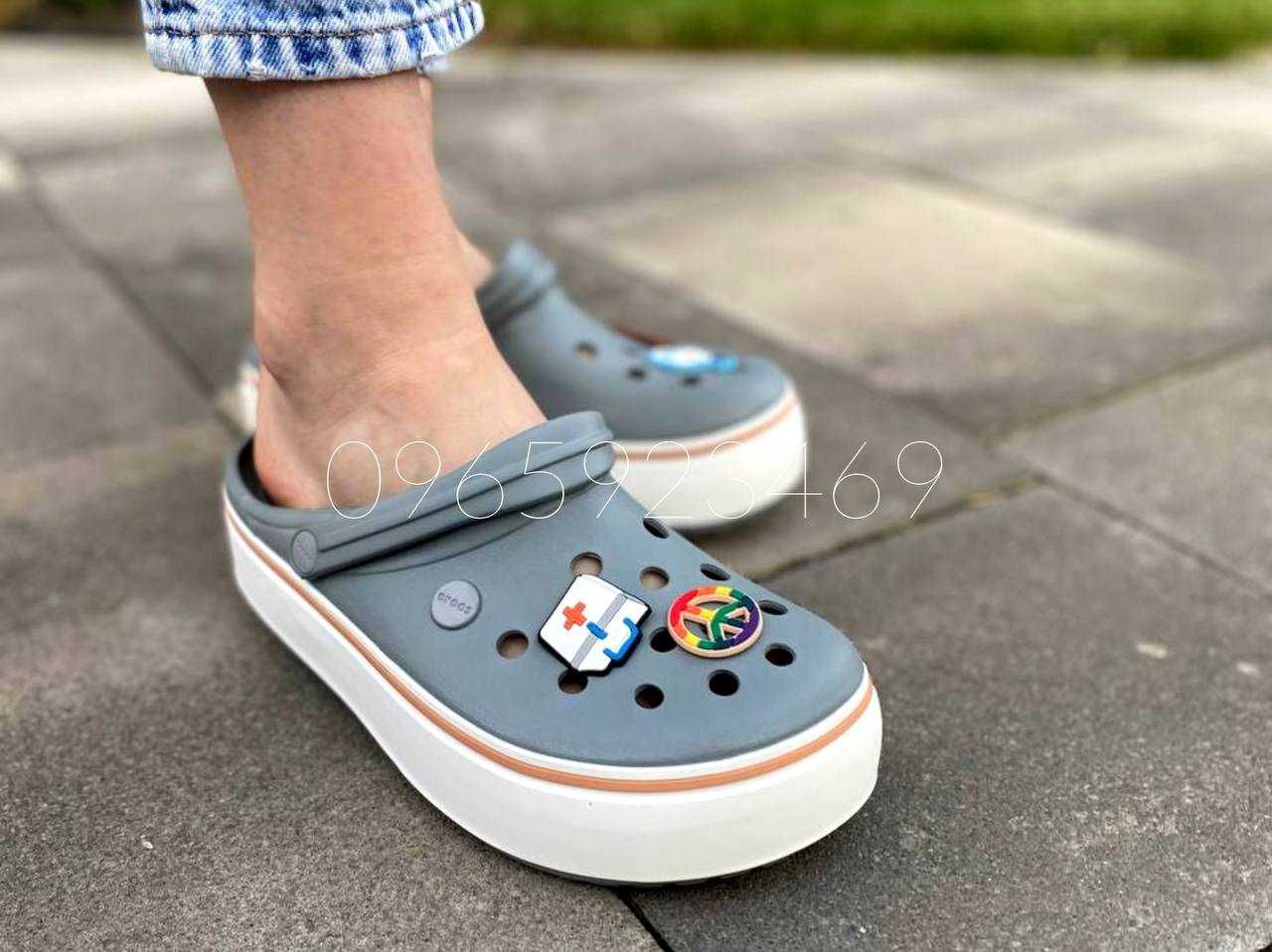 Ціну знижено! Crocs Жіночі крокс Crocband Platform Grey 36-40р