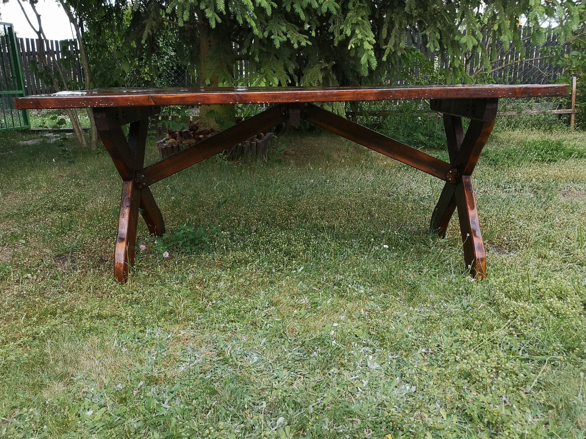 Stół ogrodowy drewniany, gruby 178x78x71 cm
