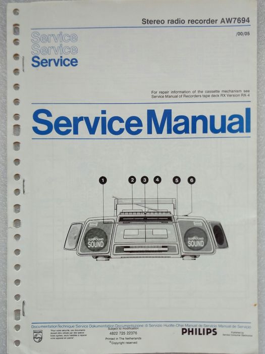 Stereo Radio Cassette Recopder Philips AW7694