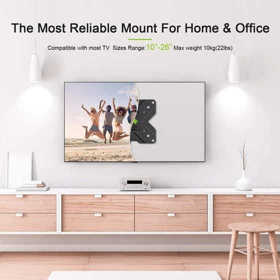 Uchwyt Ścienny OBROTOWY 100x100 mm TV Monitor 10 - 26 cali nr70