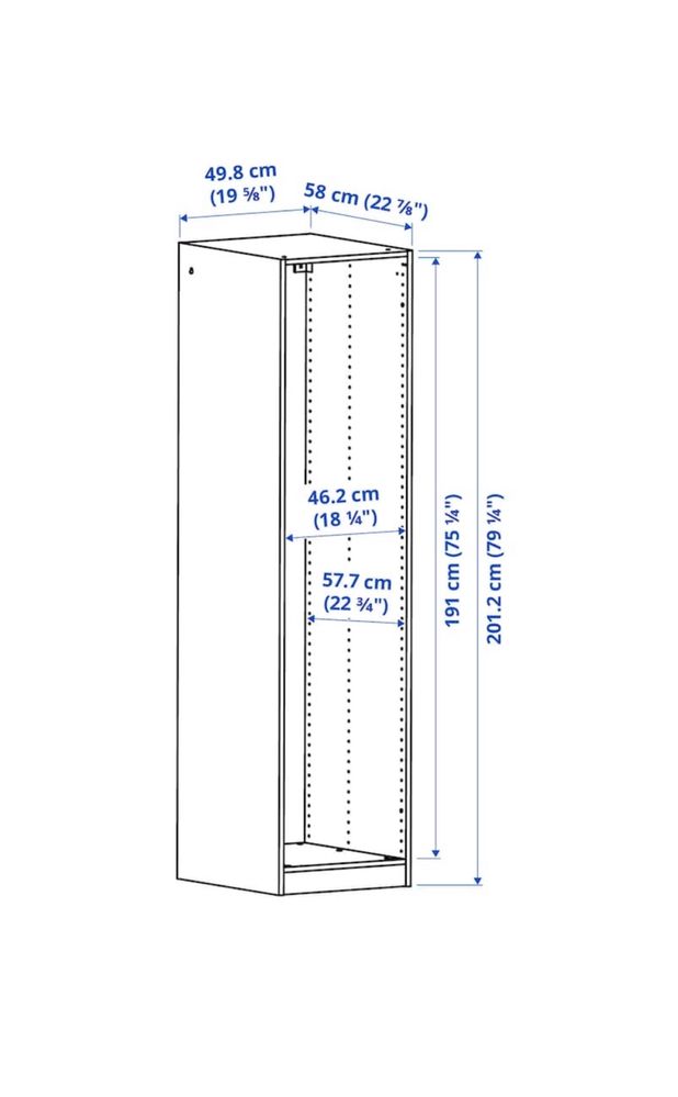 Modulo roupeiro PAX 50 + complementos