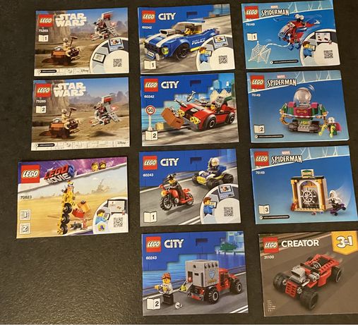 Instrukcje Lego 76149,60243,60242,31100,75265,70823