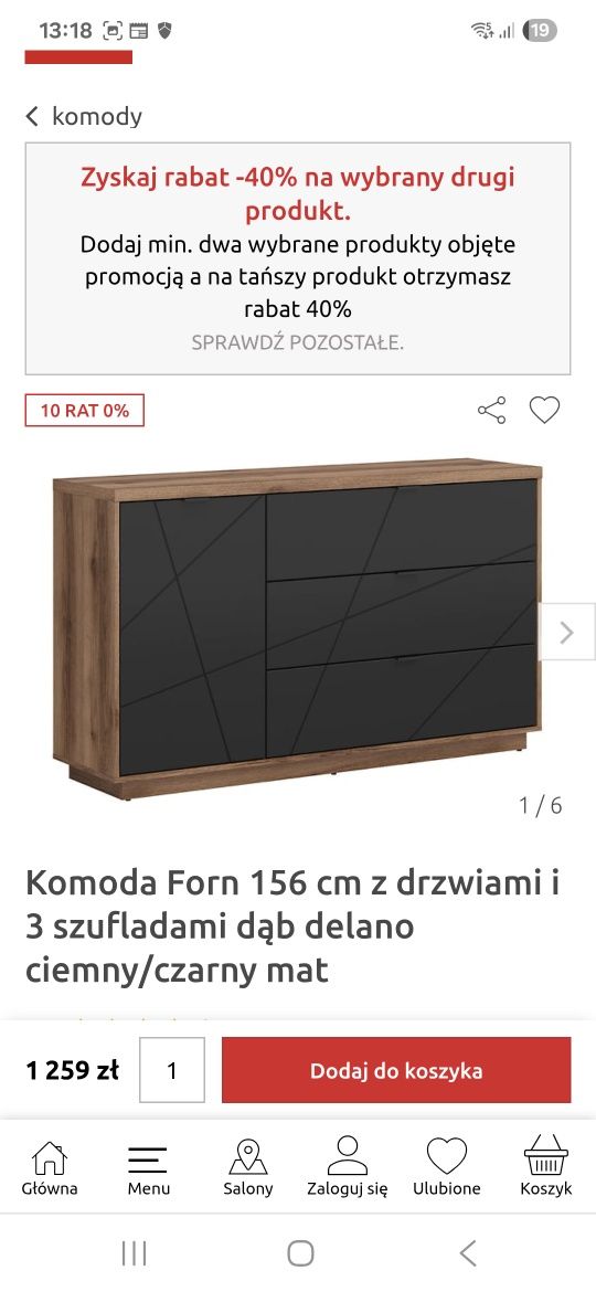 BRW FORN szafa plus komoda