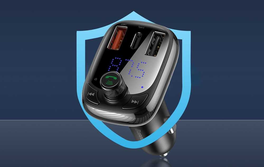 Baseus S-13 Transmiter FM microSD 2xUSB 1xUSB C 36W Bluetoot Sklep Wwa
