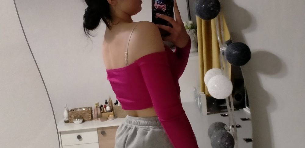 Crop top na długi rękaw Bershka
