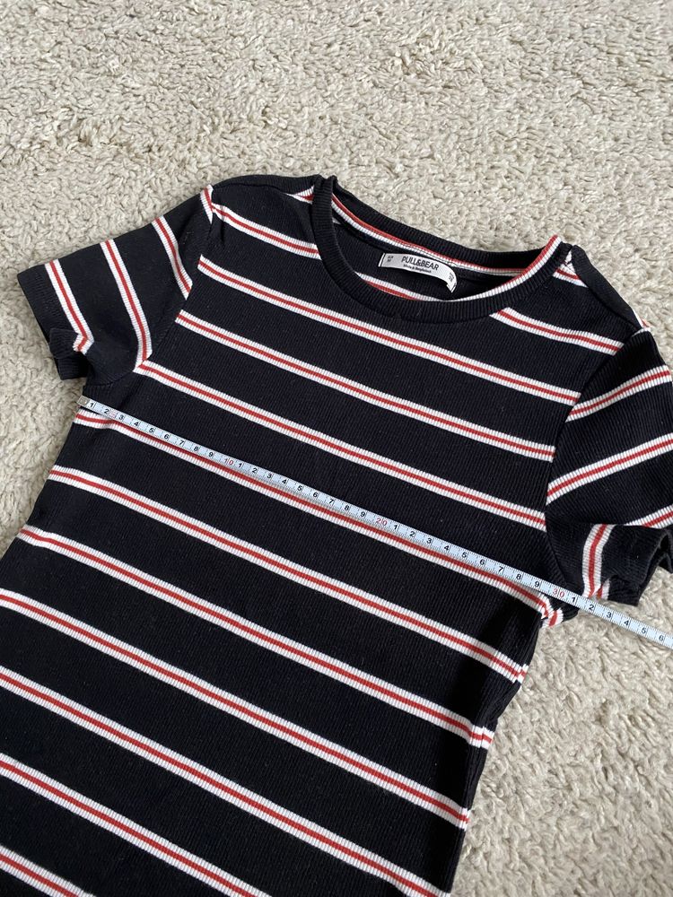 Tshirt koszulka w paski czarny biały Pull&Bear rozmiar XS 34
