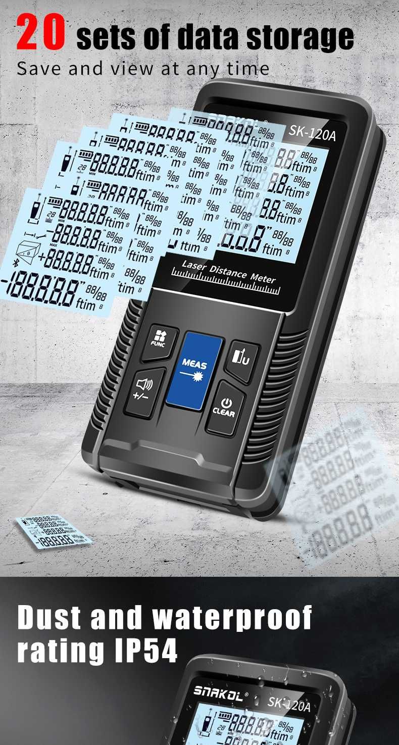 Fita  medidor de distância a laser 40m
50m 70m 100m 120m telêmetro