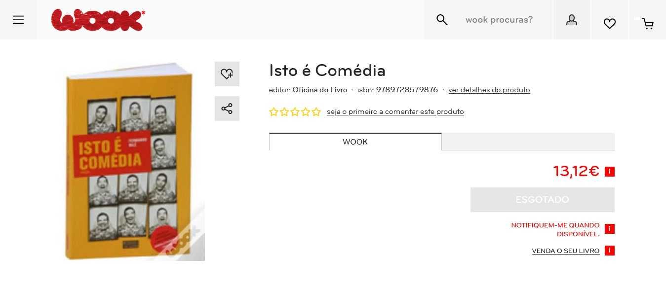 Livro "Isto É Comédia", de Fernando Bilé (Como NOVO!)
