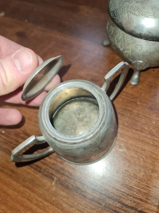 Zestaw naczyń posrebrzanych PRL