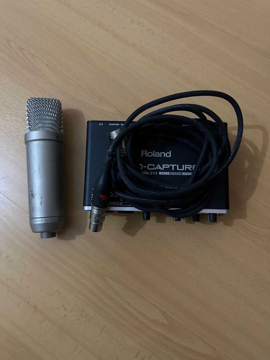 Interface de áudio Roland Quad- c/ microfone