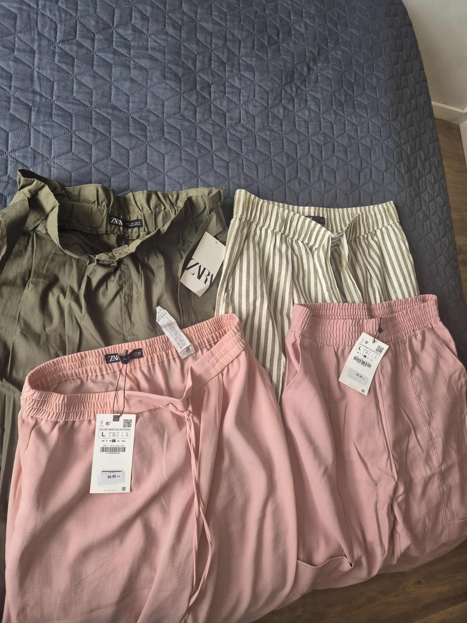 Spodnie Zara x 4 okazja NOWE Rozmiar L paka