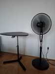 Wentylator stojący, stolik pod laptopa , lampka na biurko