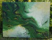 Obraz akryl abstrakcja 60x80. 'Zielono Mi"