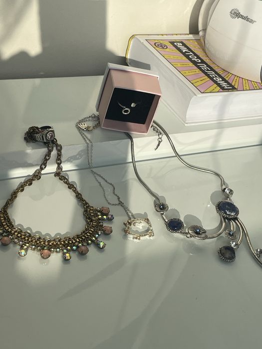 Кольє, намиста вінтаж камінь натуральний , посріблення