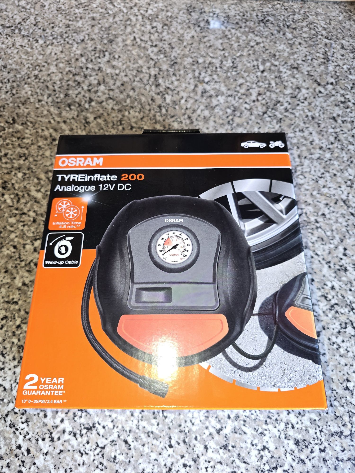 Novo - Selado - Com Garantia - Osram Compressor Analógico 200 Psi / 12