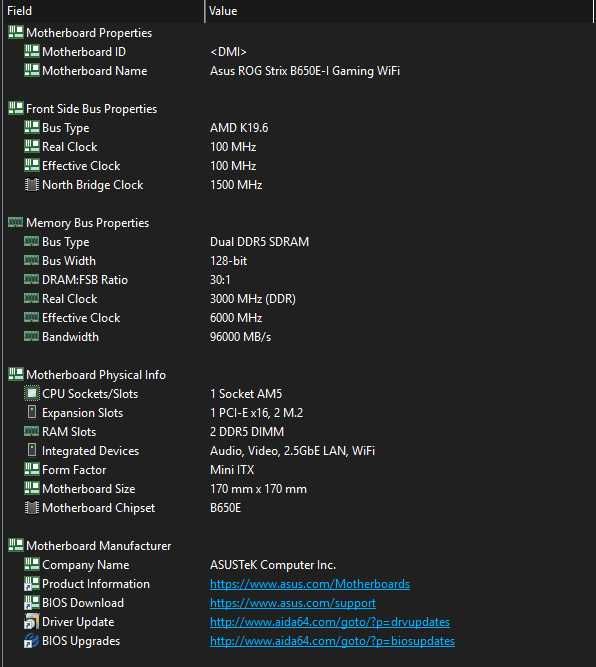 Материнська Плата Asus ROG STRIX B650E-I Gaming WIFI AM5 DDR5 Гарантія