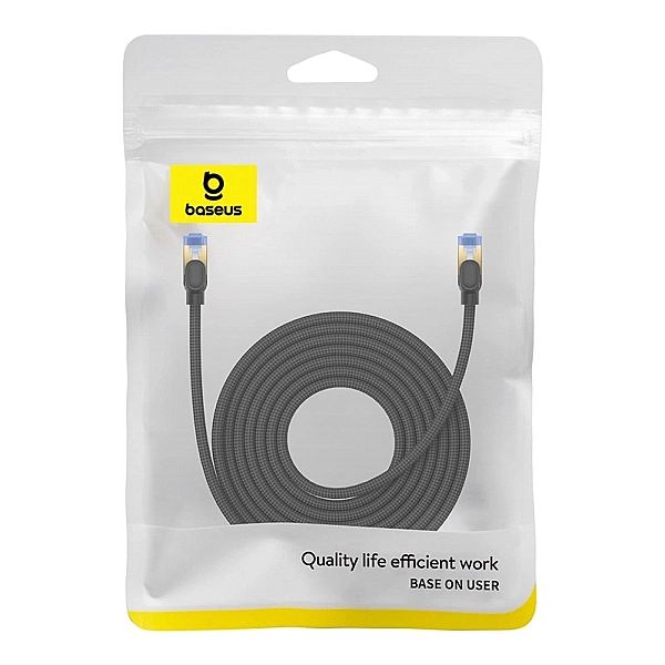 Baseus szybki kabel internetowy RJ45 cat.7/10Gbps 8m pleciony czarny