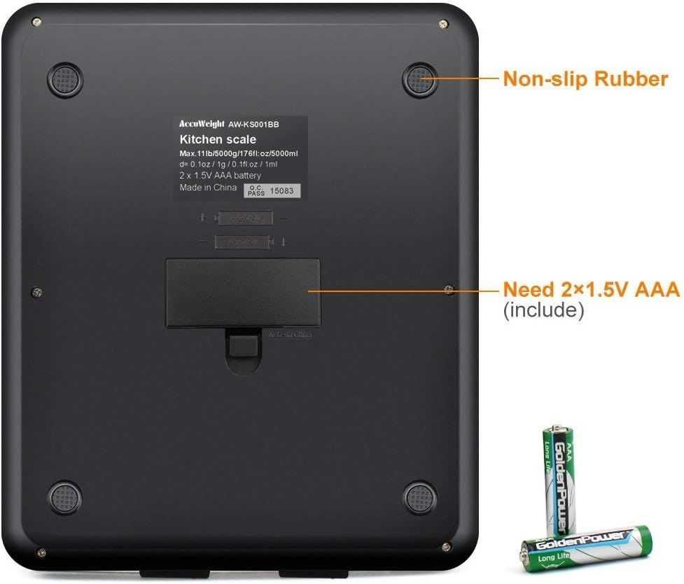 Cyfrowa waga  AccuWeight czarna z wyświetlaczem LCD duża.