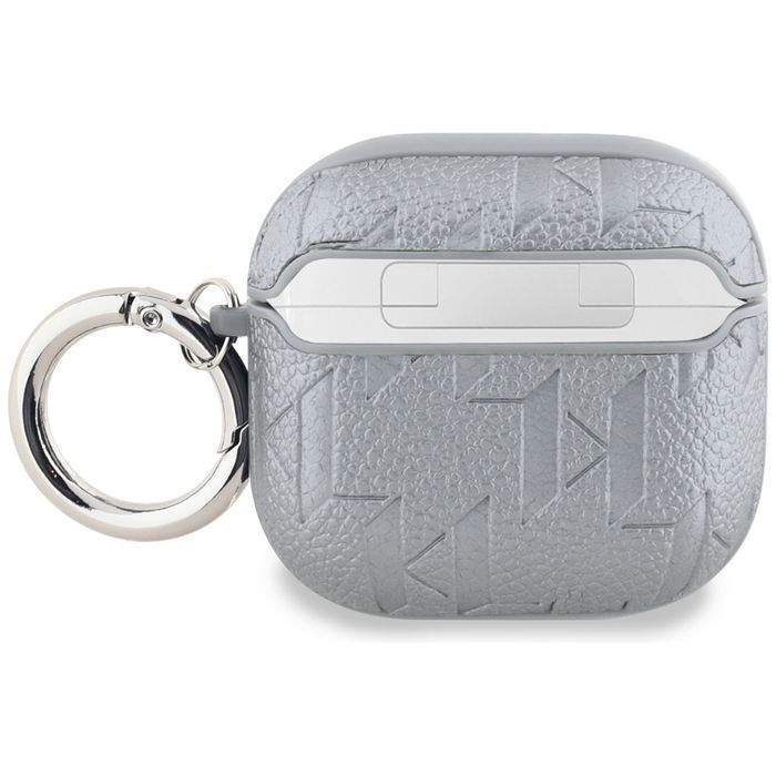 Etui Karl Lagerfeld Monogram Choupette   Head Do Airpods 4 Srebrny